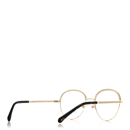 Chanel Metal Round Removable Pearl Chain Eyeglasses 2184 Gold 5 of 7