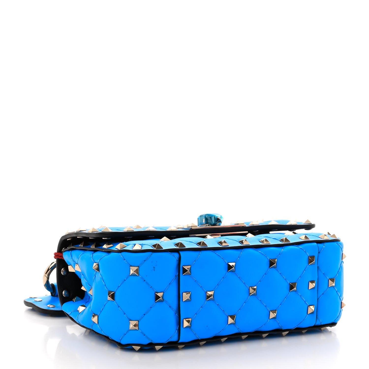 Valentino Garavani Calfskin Mini Rockstud Spike Shoulder Bag Azzurro Fluo 4 of 9