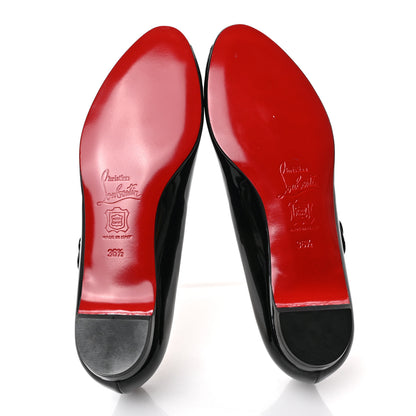 Christian Louboutin Patent Mary Jean Open Toe Flats 36.5 Black 5 of 7
