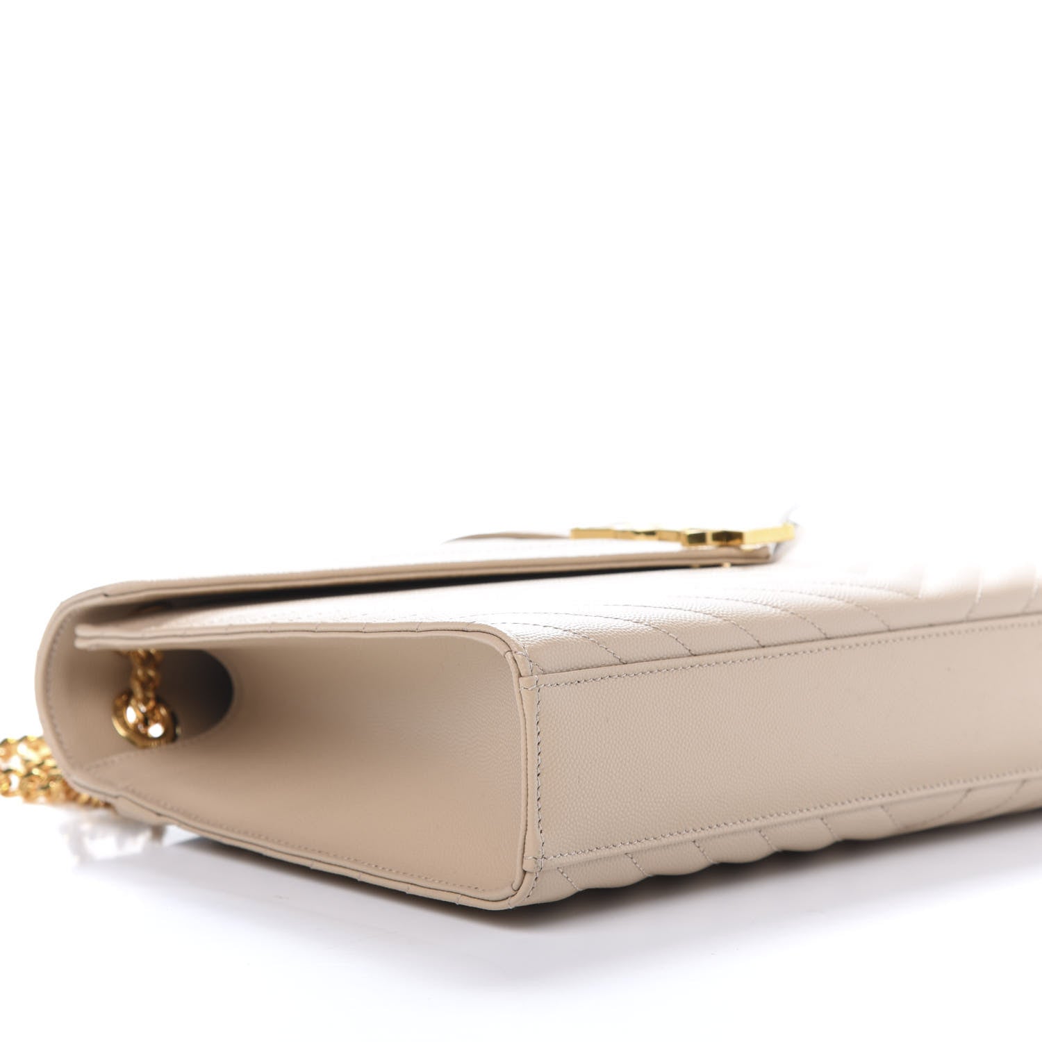 Saint Laurent Grain De Poudre Matelasse Chevron Large Monogram Satchel Nude Powder 7 of 9