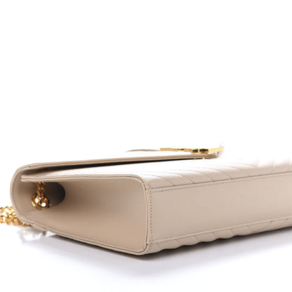 Saint Laurent Grain De Poudre Matelasse Chevron Large Monogram Satchel Nude Powder 7 of 9