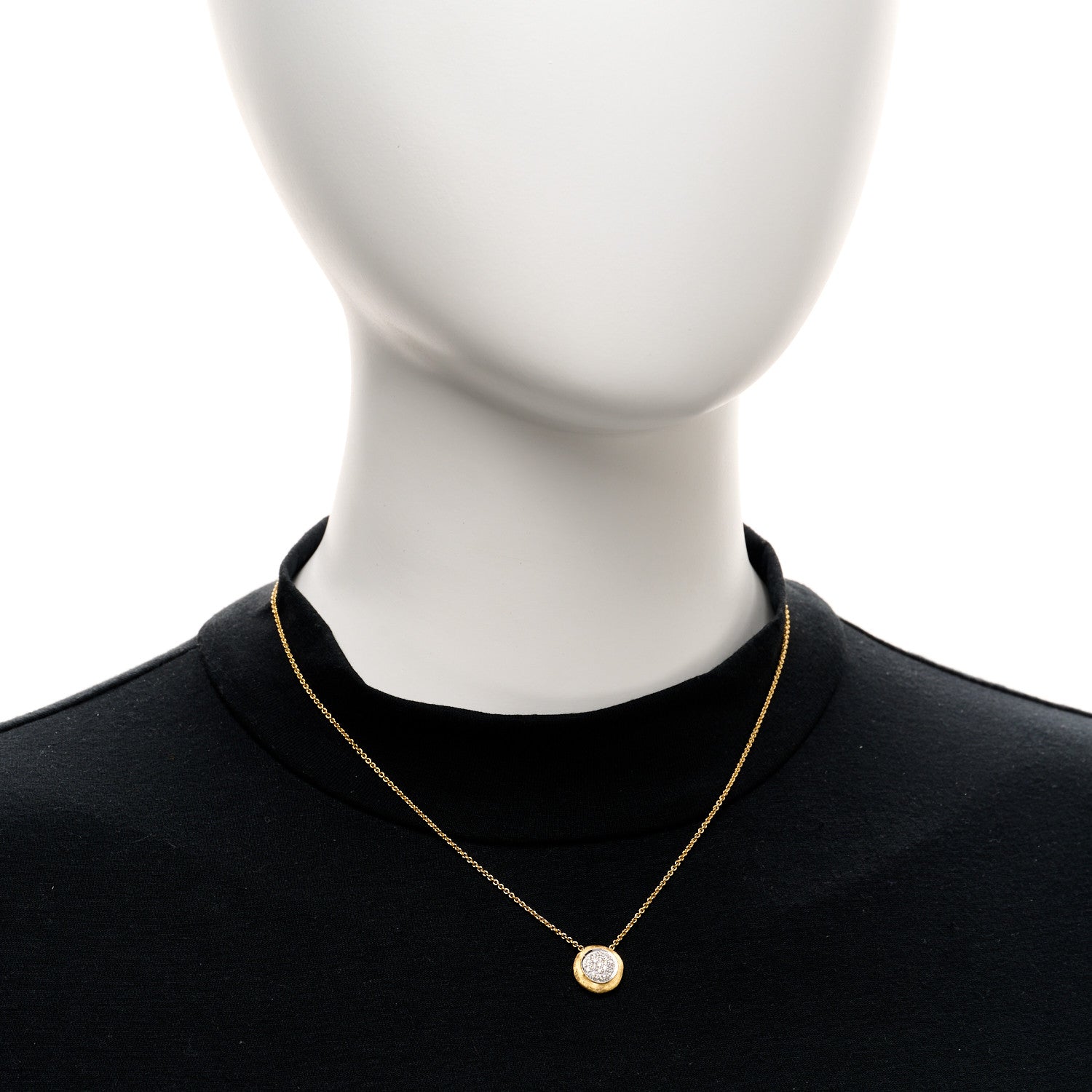 Marco Bicego 18K Yellow White Gold Diamond Jaipur Pendant Necklace 2 of 4