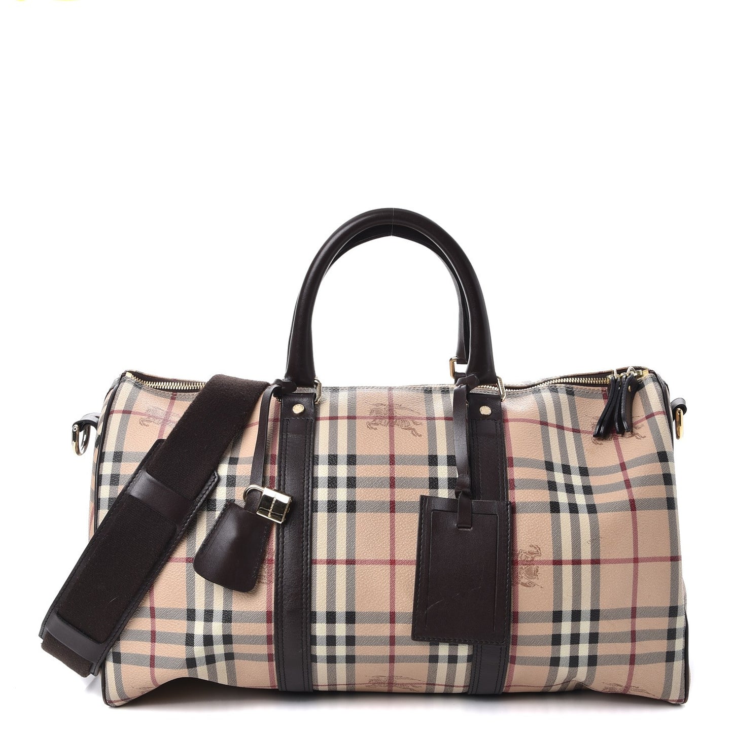 Haymarket Check Duffle Bag Dark Brown