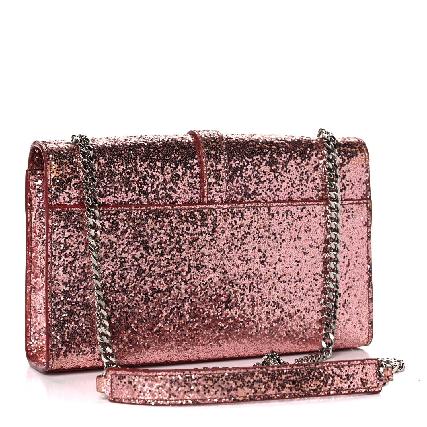 Saint Laurent Glitter Monogram Galactica Satchel Pink 3 of 19