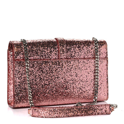 Saint Laurent Glitter Monogram Galactica Satchel Pink 3 of 19