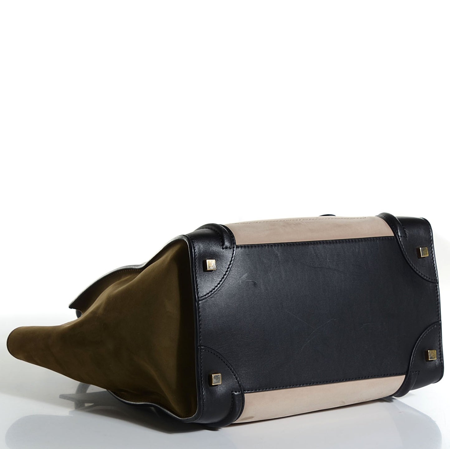 Nubuck Smooth Calfskin Mini Tri-Color Luggage Olive