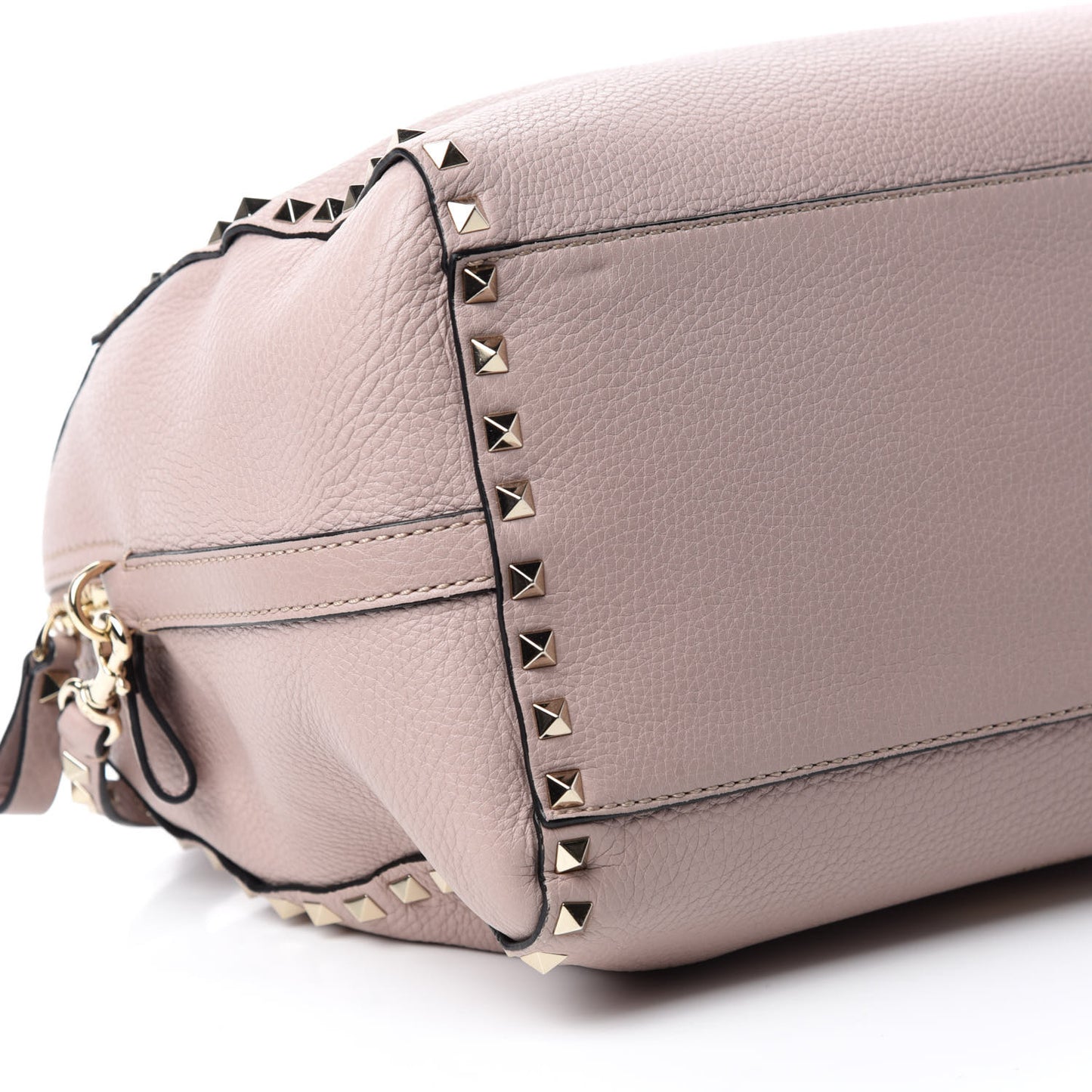 Pebbled Calfskin Rockstud Boston Duffle Bag Poudre