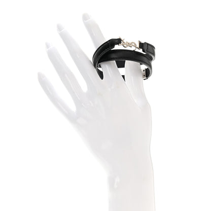 Saint Laurent Calfskin Double Wrap Bracelet Black 2 of 5