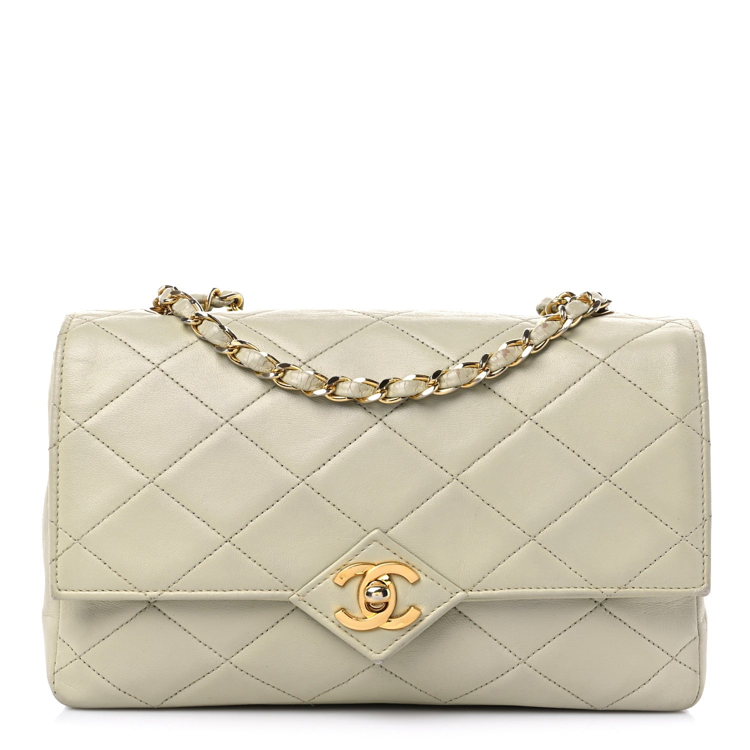 Chanel Lambskin Quilted Small Single Flap Beige 1 of 16