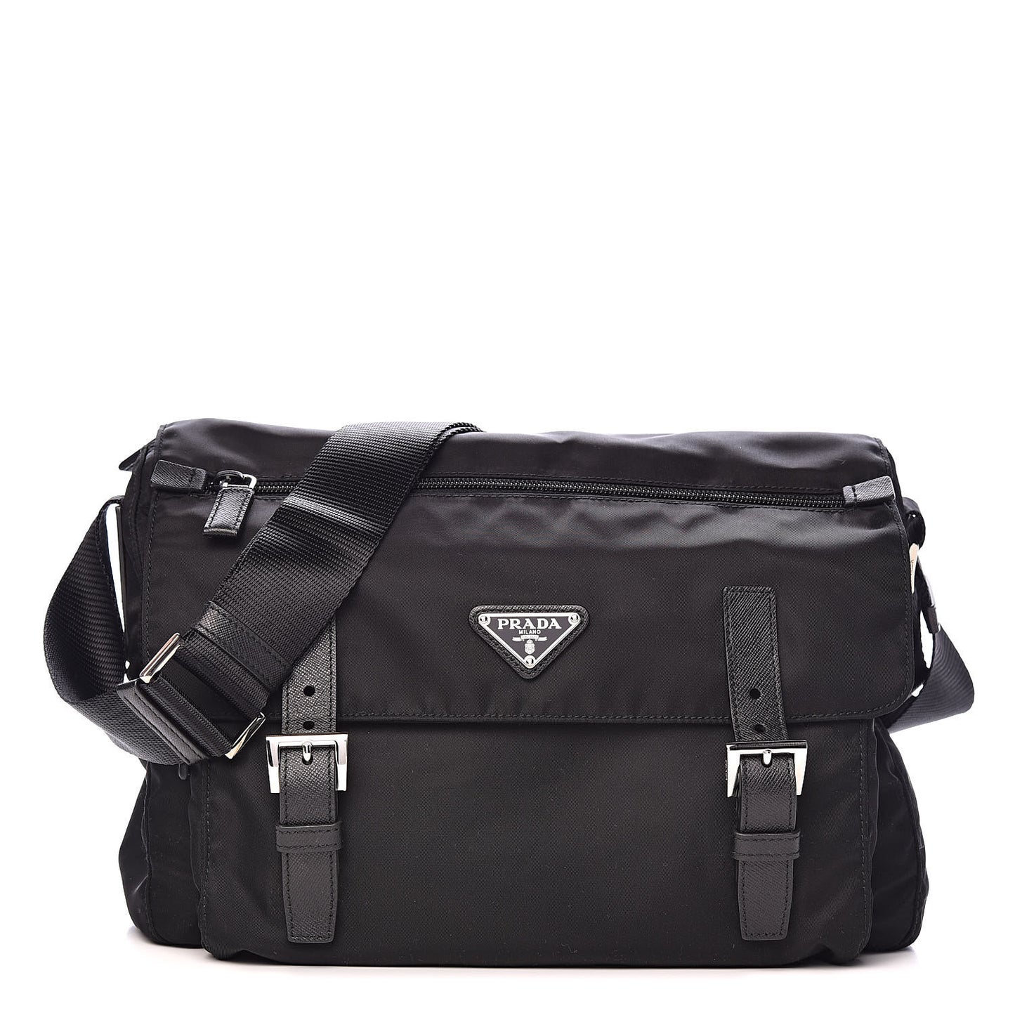 Nylon Vela Sport Messenger Bag Black
