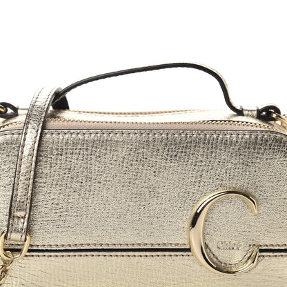 Chloe Metallic Calfskin Lambskin Mini C Vanity Bag Gold 11 of 12