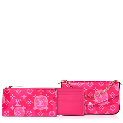 Louis Vuitton Vernis Valentine Pochette Felicie Chain Wallet Fuchsia 1 of 10