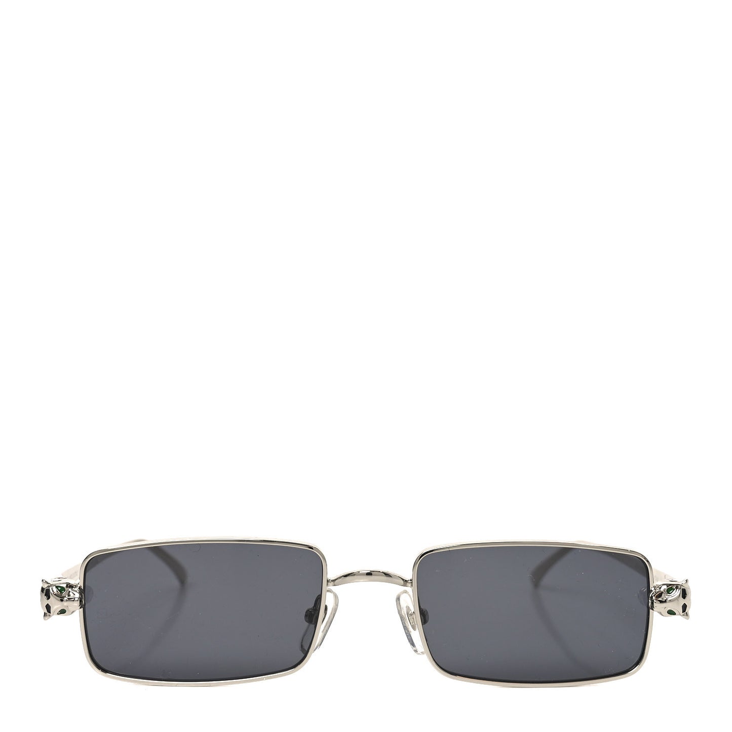 Metal Panthere De Cartier Rectangular Sunglasses CT0473S Silver