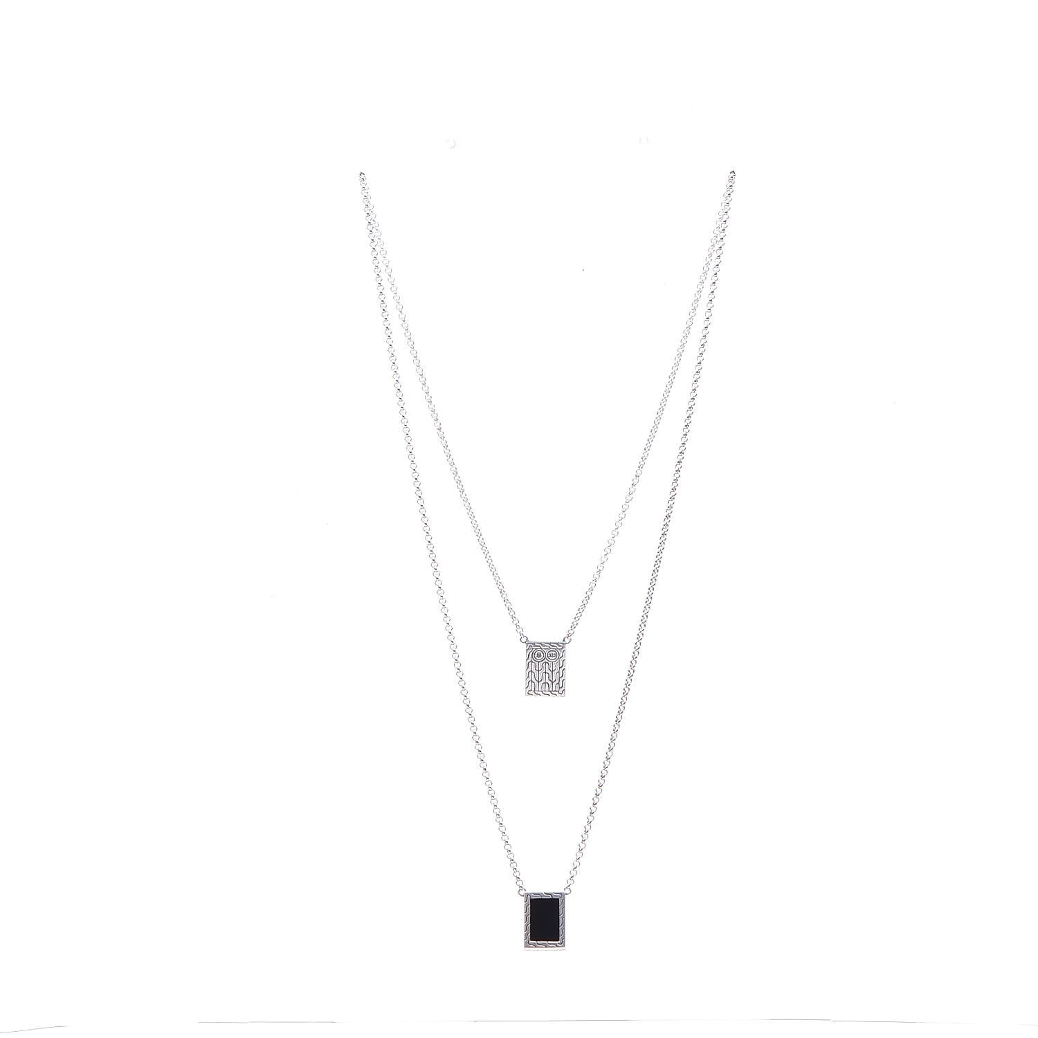 John Hardy Sterling Silver Tiger's Eye Black Onyx Classic Chain Necklace 8 of 9