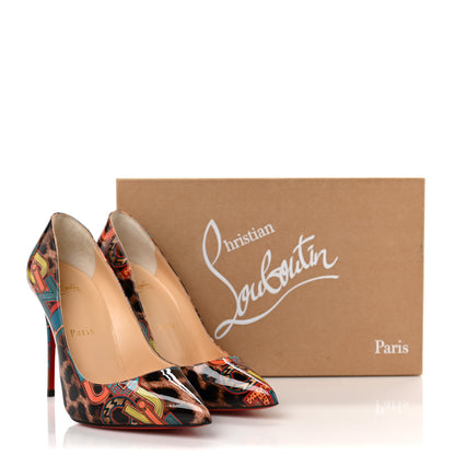 Christian Louboutin Patent Leopard Logo Print Pigalle Follies 100 Pumps 36.5 Multi 8 of 8