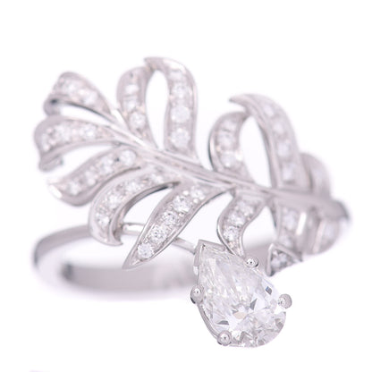 Chanel 18K White Gold Diamond Plume De Ring 53 6.25 1 of 6