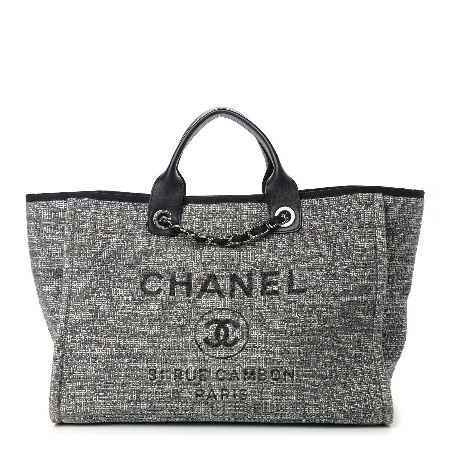 Mixed Fibers Large Deauville Tote Charcoal