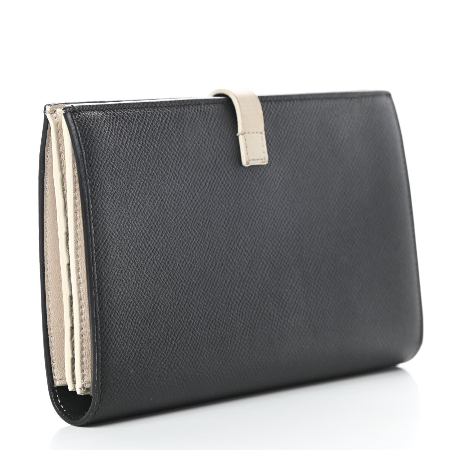 Celine Grained Calfskin Large Multifunction Strap Wallet Black Chalk 3 of 12