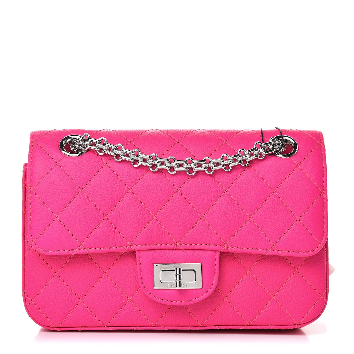Goatskin Quilted 2.55 Reissue Mini Flap Fluorescent Pink