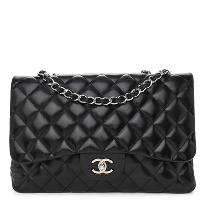 Chanel Lambskin Quilted Jumbo Single Flap Black 1 of 9