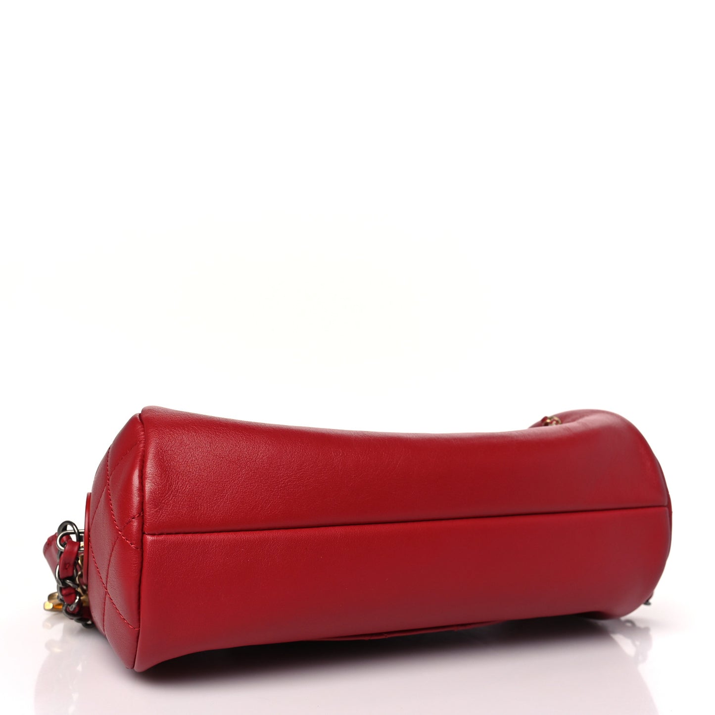 Calfskin Chain 20s Signature Bowling Bag Red