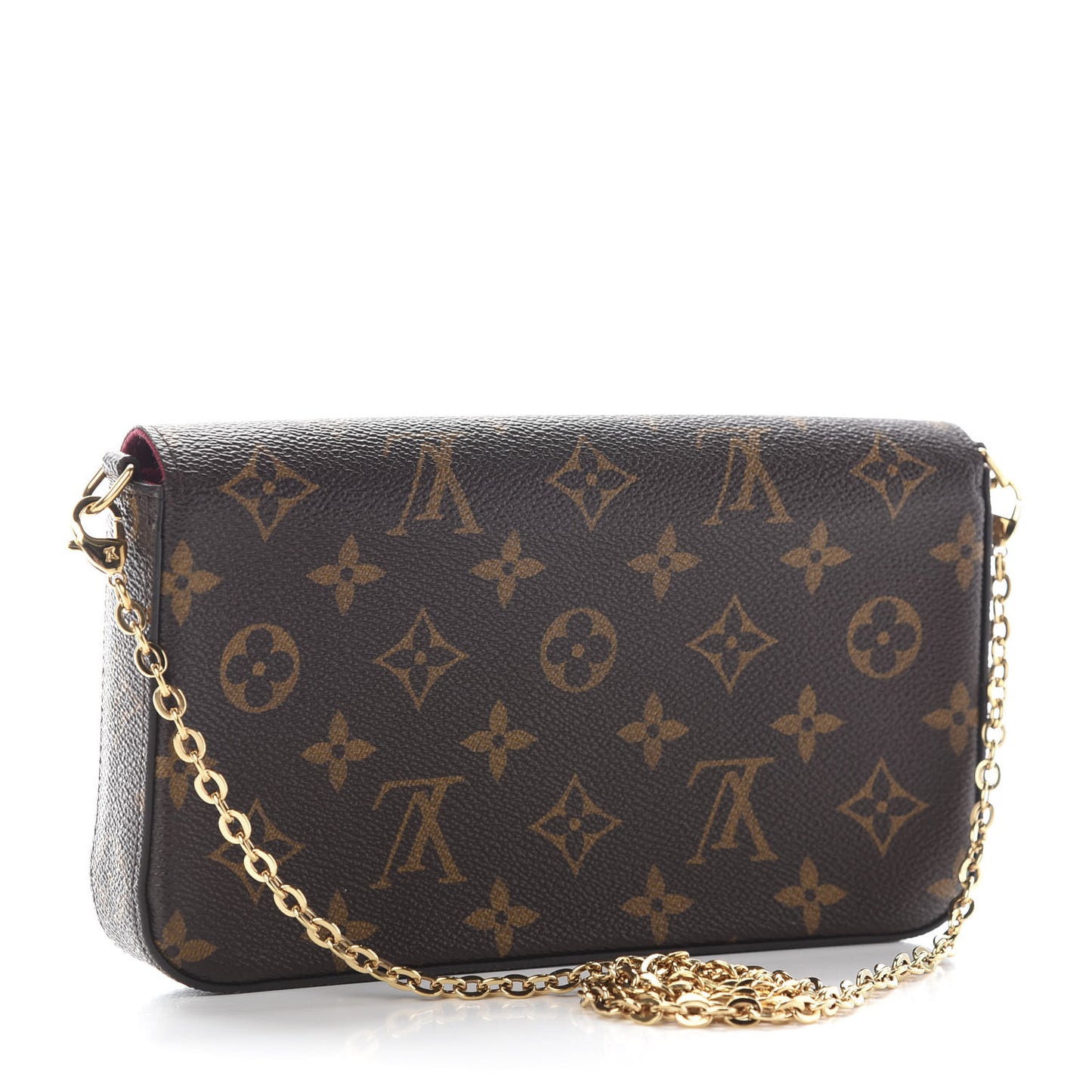 Monogram Pochette Felicie Chain Wallet Fuchsia