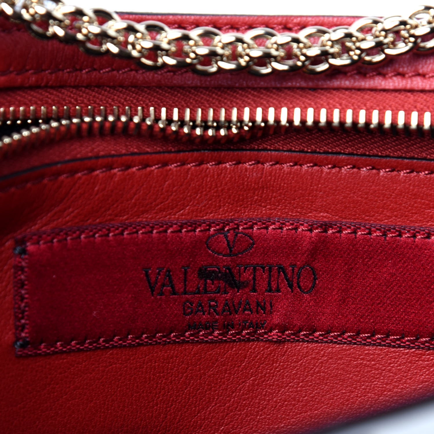 Valentino Garavani Lambskin Rockstud Spike Wallet on Chain White 6 of 11