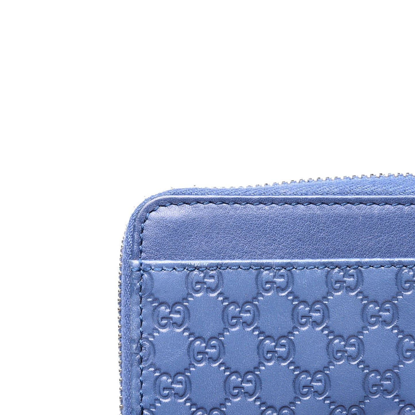 Microguccissima Zip Around Key Ring Coin Purse Mineral Blue