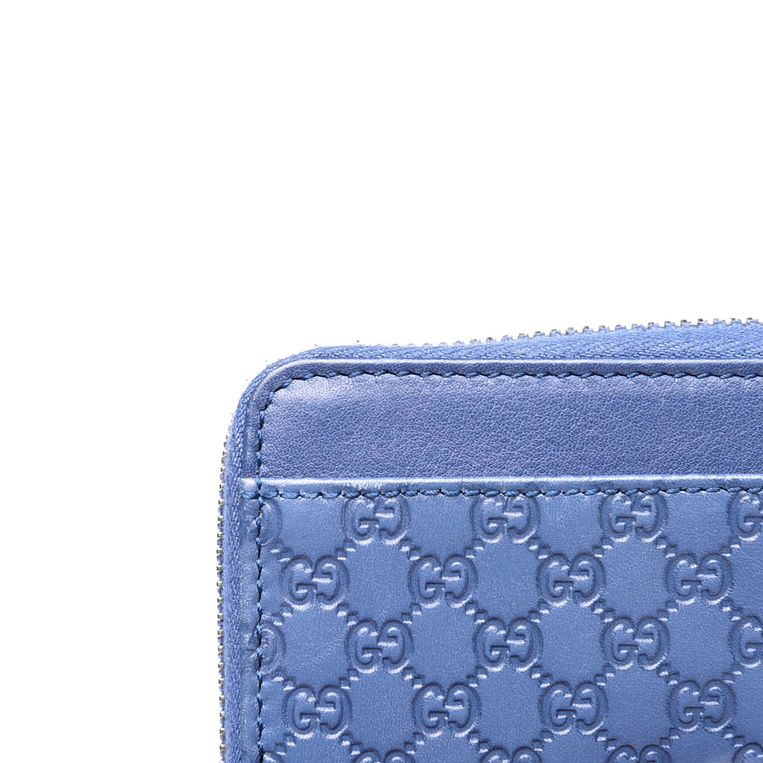 Gucci Microguccissima Zip Around Key Ring Coin Purse Mineral Blue 10 of 11