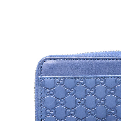 Gucci Microguccissima Zip Around Key Ring Coin Purse Mineral Blue 10 of 11