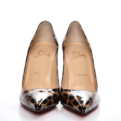 Christian Louboutin Patent Leopard Print Decollete 554 100 Pumps 36.5 Brown 2 of 9