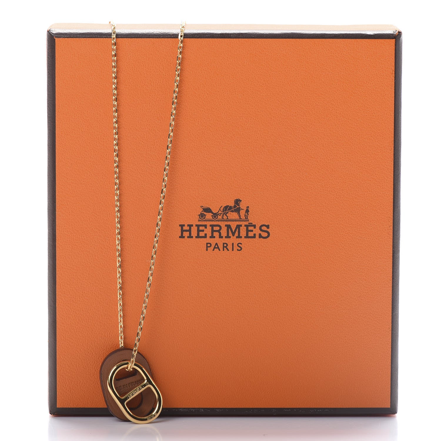 Hermes Swift O'Maillon Pendant Necklace Gold 6 of 6