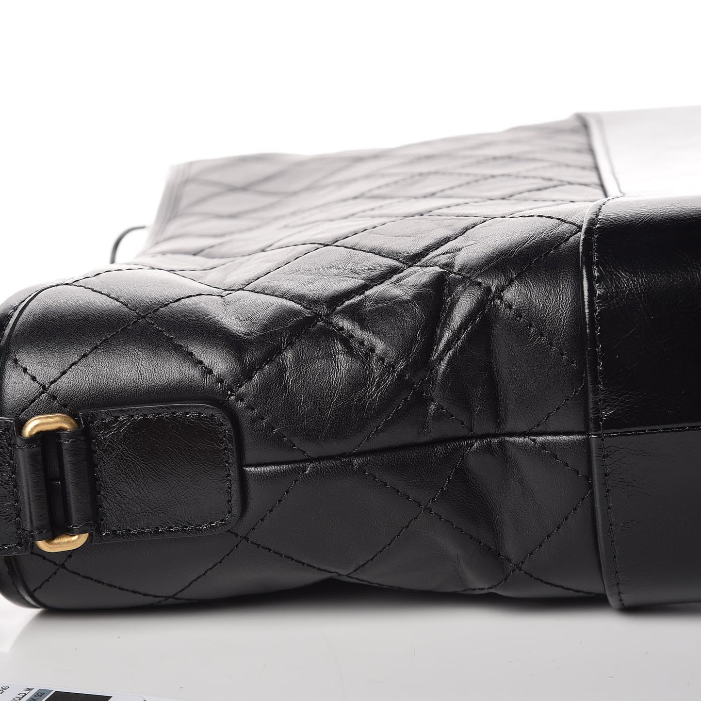 Aged Calfskin Quilted Medium Gabrielle Hobo Black