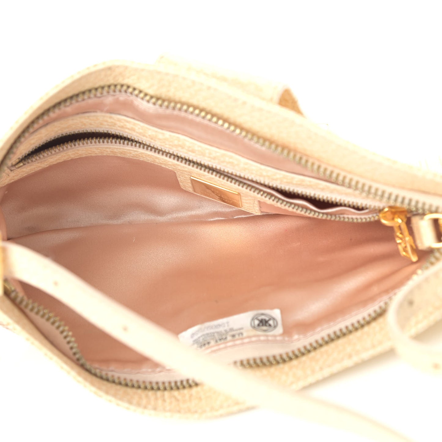 Metallic Calfskin Printed Mini Baguette Gold