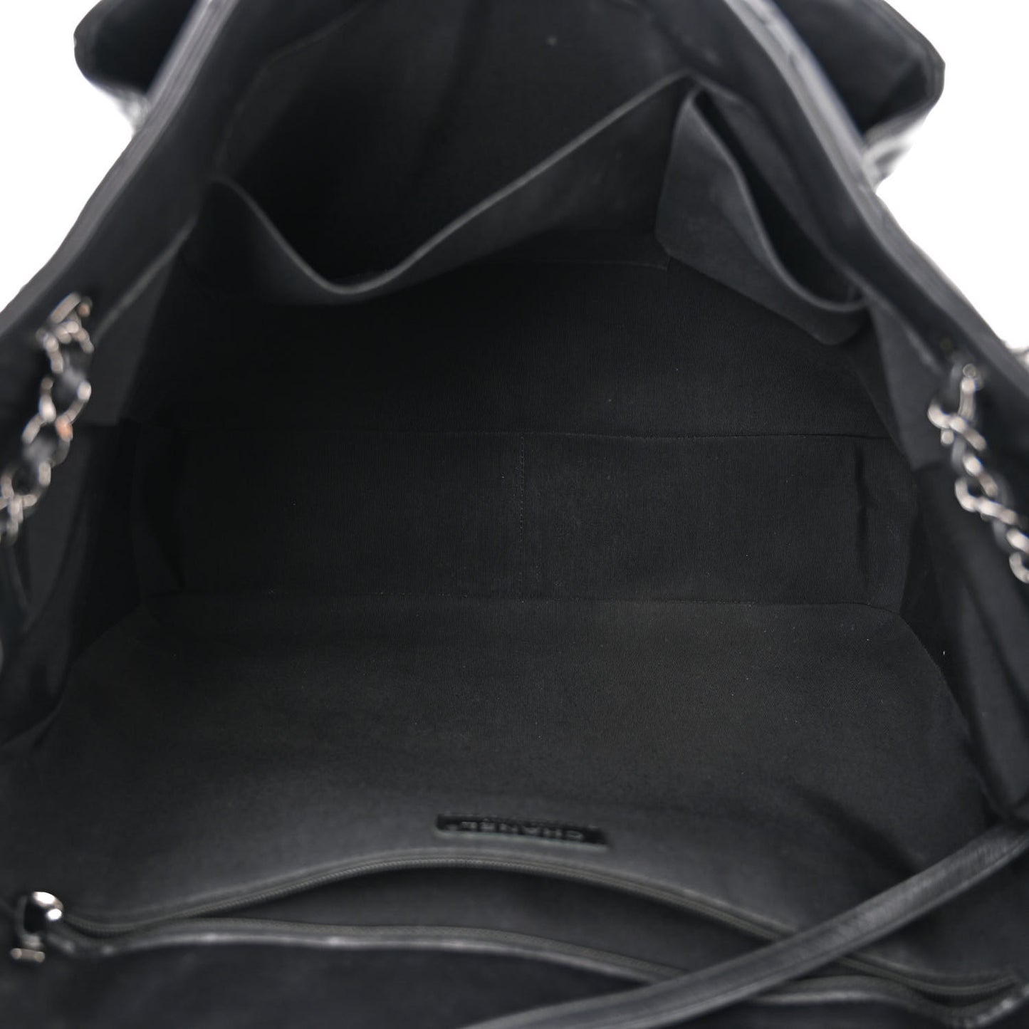 Lambskin Quilted Front Flap Tote Black