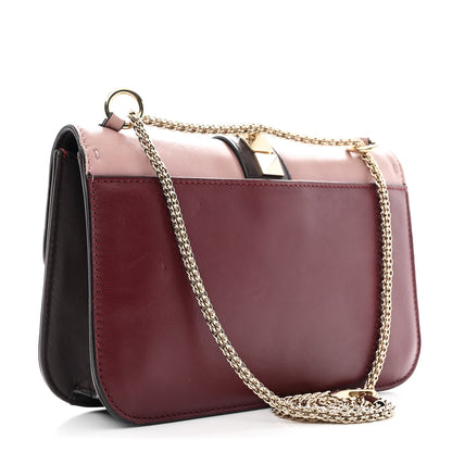 Valentino Garavani Vitello Tri-Color Medium Glam Lock Rockstud Flap Rubin Water Rose Marine 3 of 9