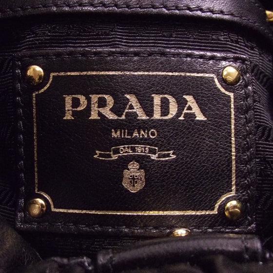 Prada Nappa Leather Gathered Bow Brown 8 of 10