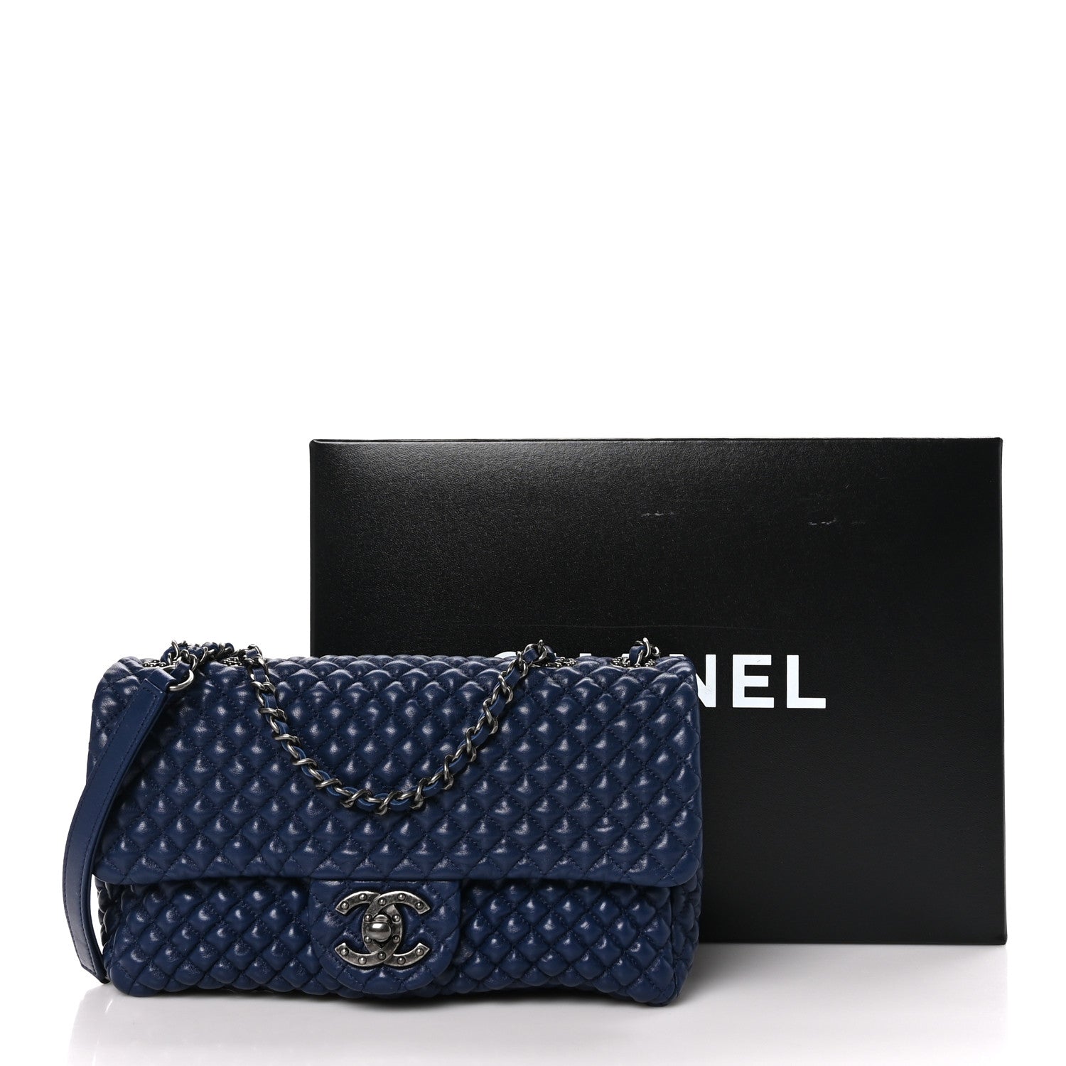 Chanel Calfskin Micro Quilted Small Flap Navy 11 of 11
