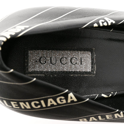 Balenciaga X Gucci Calfskin Logo Print Knife 80mm Pumps 38.5 Black 7 of 11