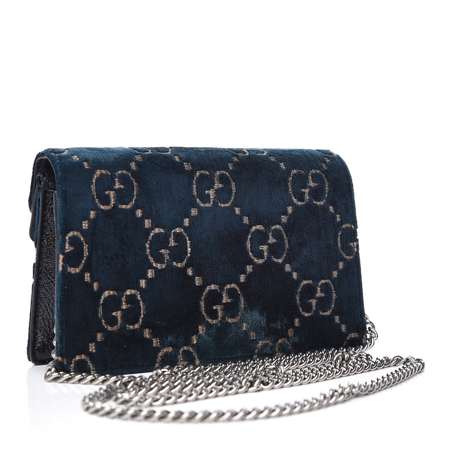 Velvet GG Monogram Super Mini Dionysus Shoulder Bag Blue Beige Black