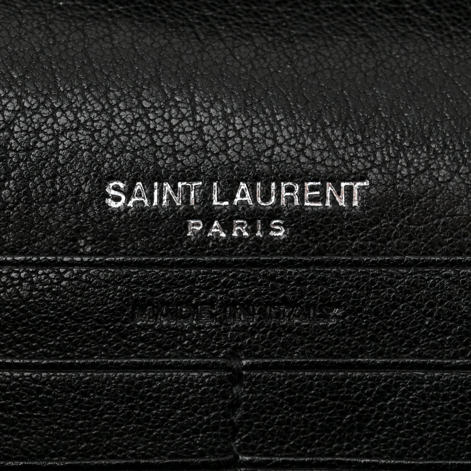 Saint Laurent Sheepskin Tri-Quilt Monogram Envelope Chain Wallet Black 7 of 11