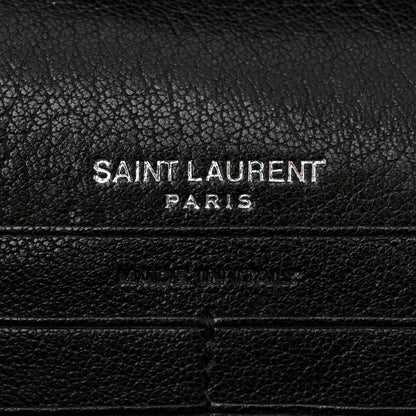 Saint Laurent Sheepskin Tri-Quilt Monogram Envelope Chain Wallet Black 7 of 11