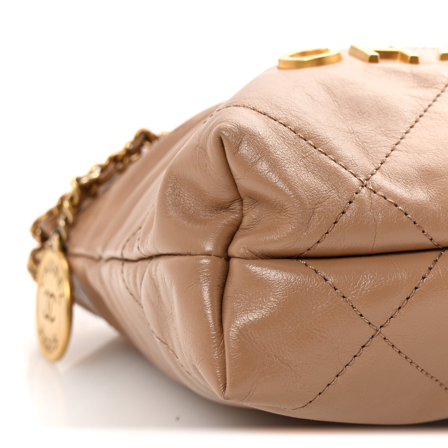 Chanel Shiny Calfskin Quilted Mini Chanel 22 Dark Beige 9 of 10