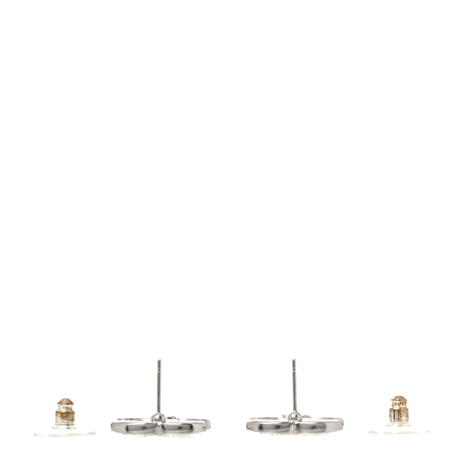 Chanel Crystal CC Earrings Silver 3 of 5