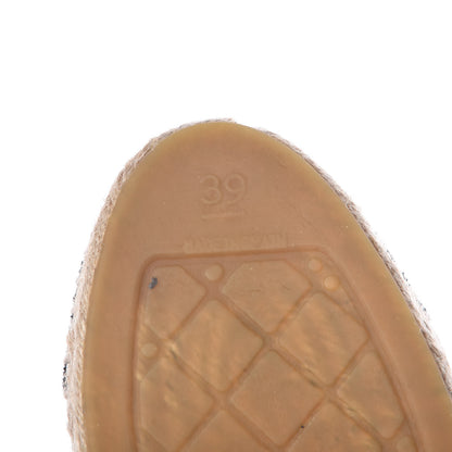 Chanel Toile Sequin CC Espadrilles 39 Beige Black 9 of 15