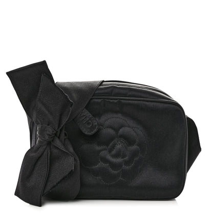 Chanel Satin Quilted Camellia Camera Case Black 1 of 22