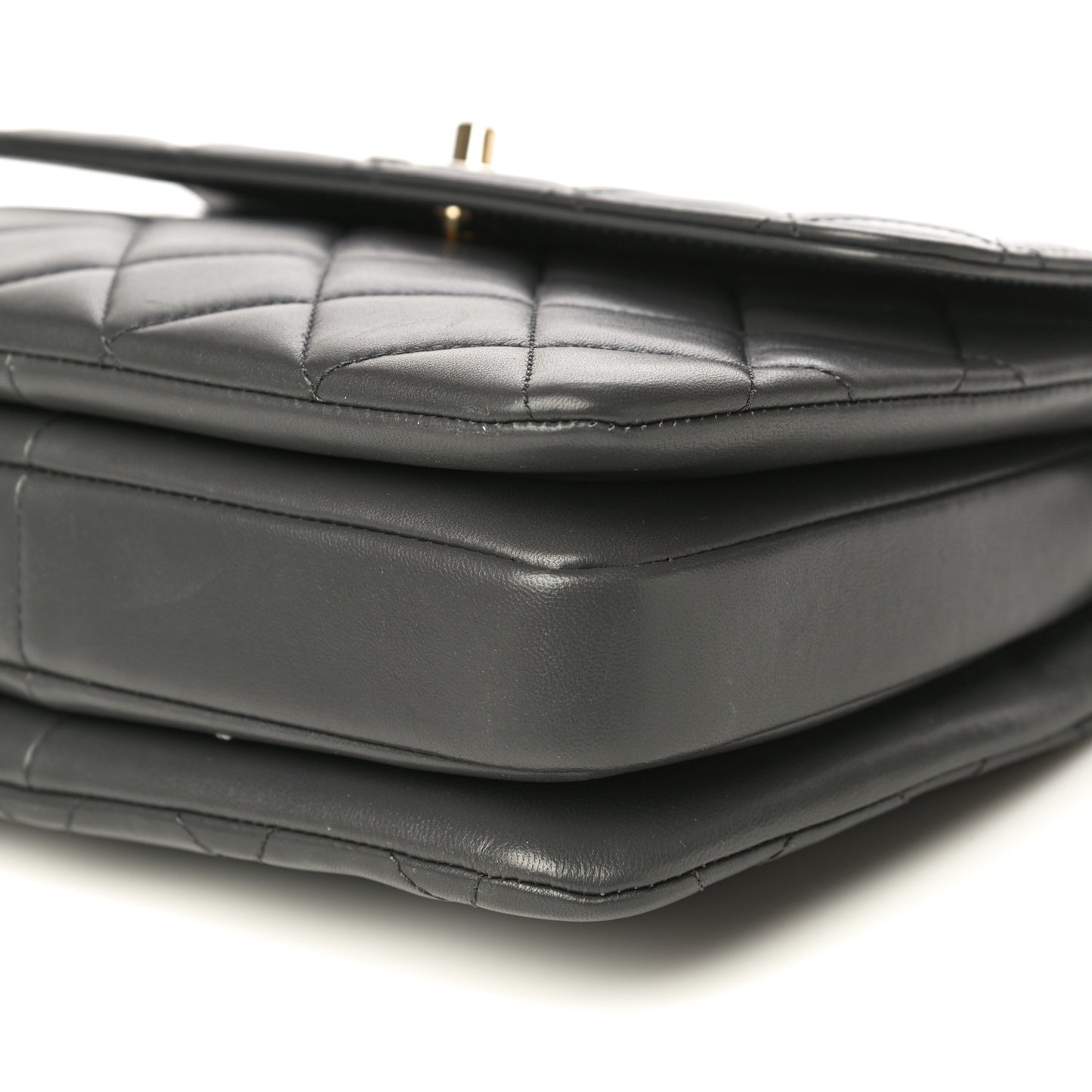 Lambskin Quilted Small Trendy CC Dual Handle Flap Bag Dark Grey