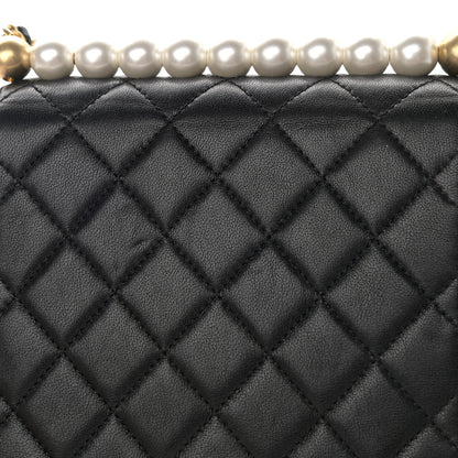 Chanel Goatskin Quilted Chic Pearls Flap Black 11 of 11