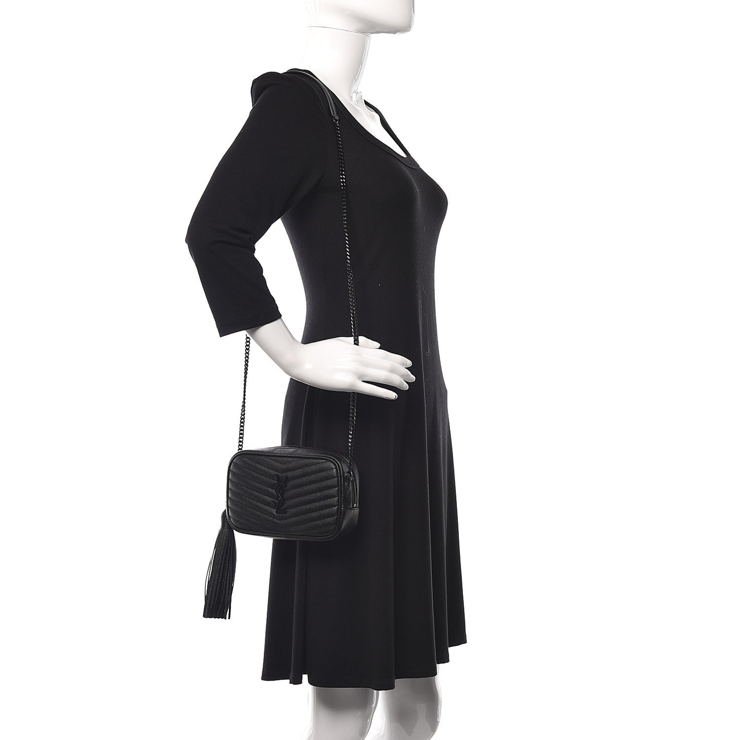 Grain De Poudre Matelasse Monogram Mini Lou Camera Bag Black