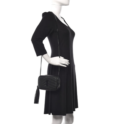 Saint Laurent Grain De Poudre Matelasse Monogram Mini Lou Camera Bag Black 2 of 11